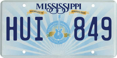 MS license plate HUI849