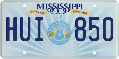 MS license plate HUI850