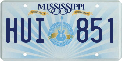 MS license plate HUI851