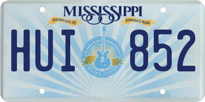 MS license plate HUI852
