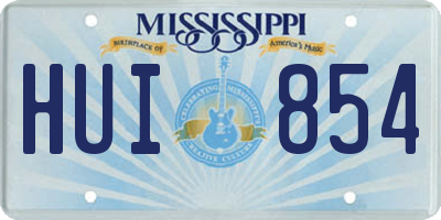 MS license plate HUI854
