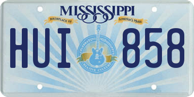 MS license plate HUI858