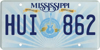 MS license plate HUI862