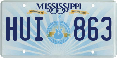 MS license plate HUI863