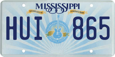 MS license plate HUI865