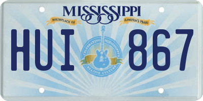 MS license plate HUI867