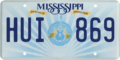 MS license plate HUI869
