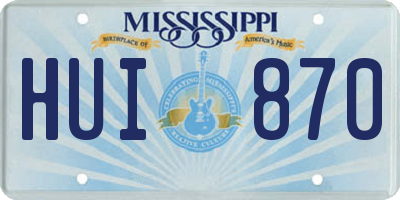 MS license plate HUI870