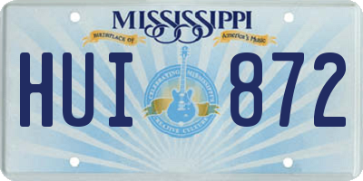 MS license plate HUI872