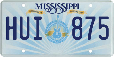 MS license plate HUI875