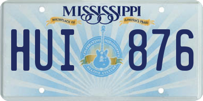 MS license plate HUI876