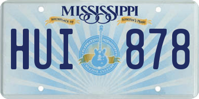 MS license plate HUI878