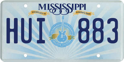 MS license plate HUI883