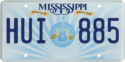 MS license plate HUI885