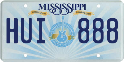 MS license plate HUI888