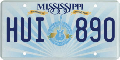 MS license plate HUI890