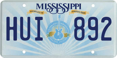 MS license plate HUI892