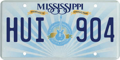 MS license plate HUI904