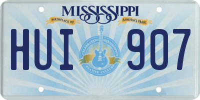 MS license plate HUI907