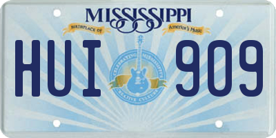 MS license plate HUI909