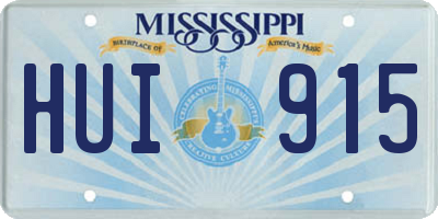 MS license plate HUI915