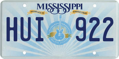 MS license plate HUI922