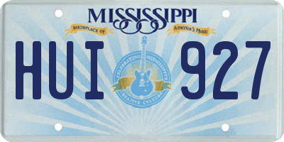 MS license plate HUI927