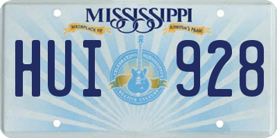 MS license plate HUI928