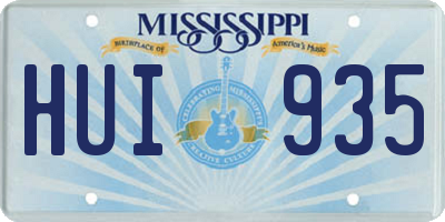 MS license plate HUI935