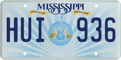MS license plate HUI936
