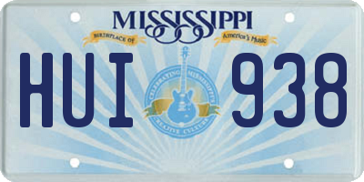 MS license plate HUI938