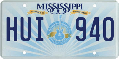 MS license plate HUI940