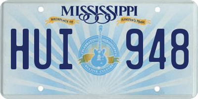 MS license plate HUI948