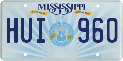 MS license plate HUI960