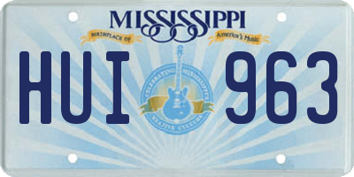 MS license plate HUI963