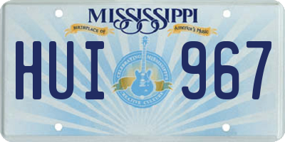 MS license plate HUI967
