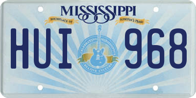 MS license plate HUI968