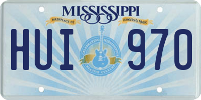 MS license plate HUI970