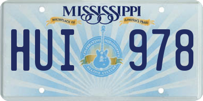 MS license plate HUI978