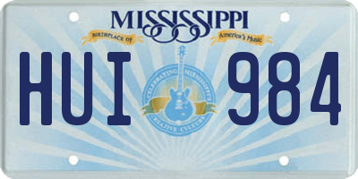 MS license plate HUI984