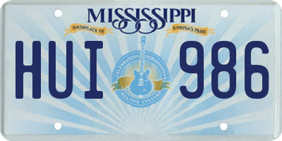 MS license plate HUI986
