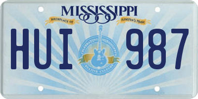 MS license plate HUI987