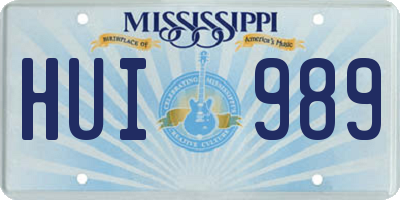 MS license plate HUI989