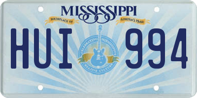 MS license plate HUI994