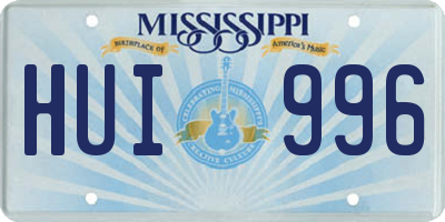 MS license plate HUI996