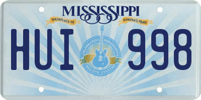 MS license plate HUI998