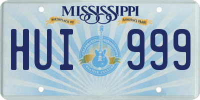 MS license plate HUI999
