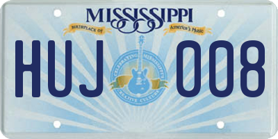 MS license plate HUJ008