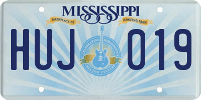 MS license plate HUJ019