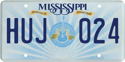 MS license plate HUJ024